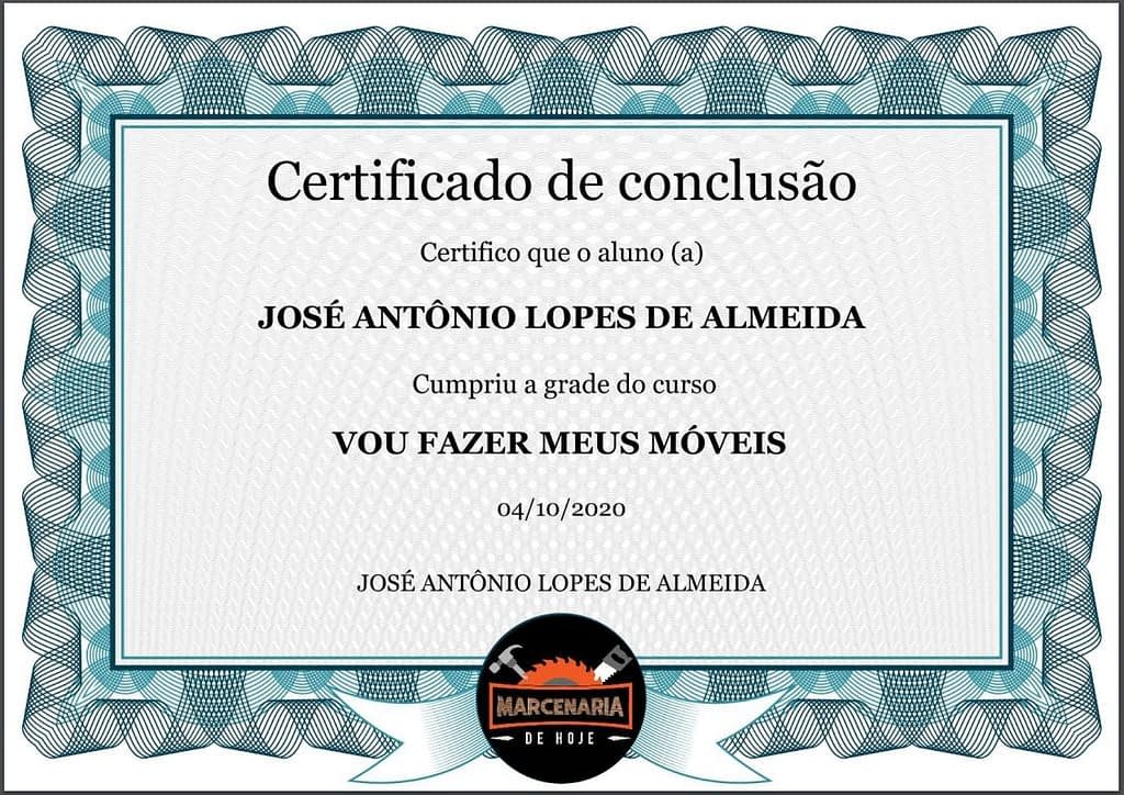 Certificado Marcenaria 4.0